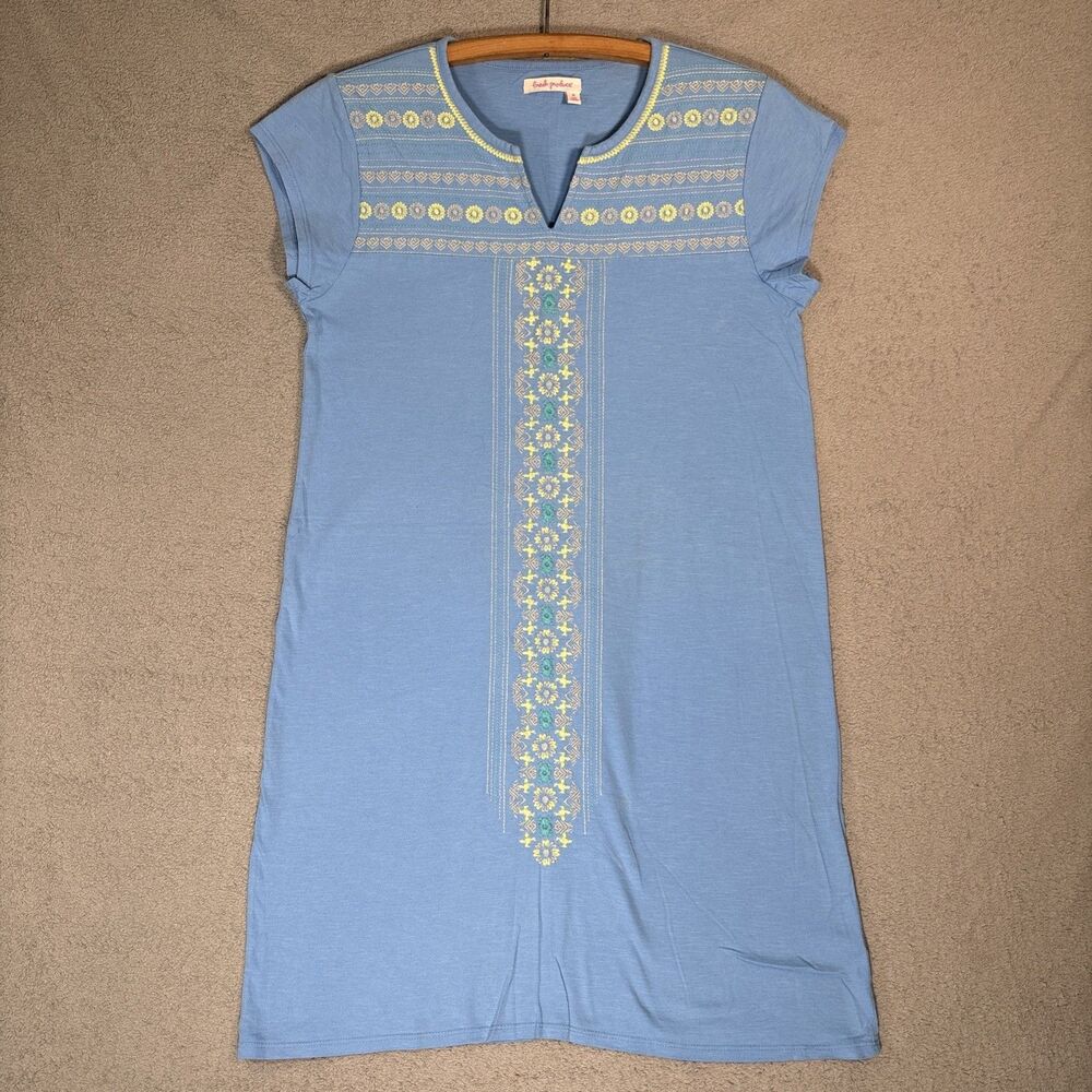 Fresh Produce Size M Baja Kayda Embroidery Jersey Cotton T‎ Shirt Dress Bayside